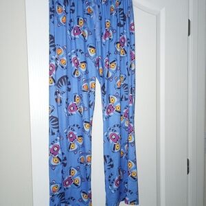 Netflix Blue Sleep Pants with Colorful Pattern